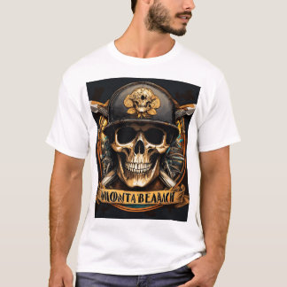 Monta Beach" Ultra-realistisch biker schedel T-shi T-shirt