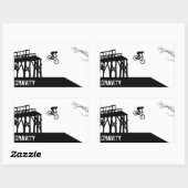 Montafiets-silhouet Rechthoekige Sticker (Vel)