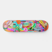 Montage de skateboard nostalgique pour l'été à jam