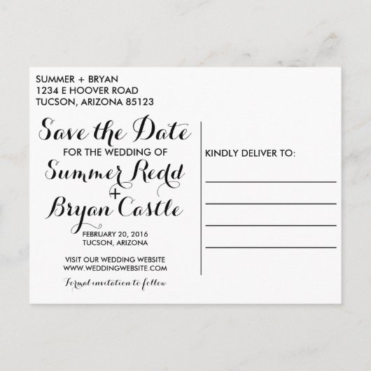 Montage Enregistrer la date Carte postale (Dos)