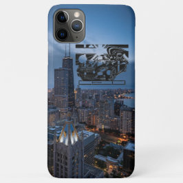 montage-inkttekening - sportwagen het middelpunt. iPhone 11 pro max hoesje