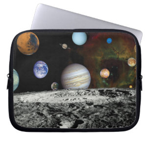 Montage van foto's van het zonnestelsel Voyager Ru Laptop Sleeve