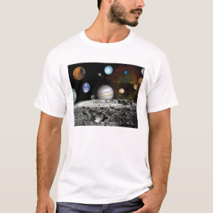 Montage van foto's van het zonnestelsel, Voyager, T-shirt