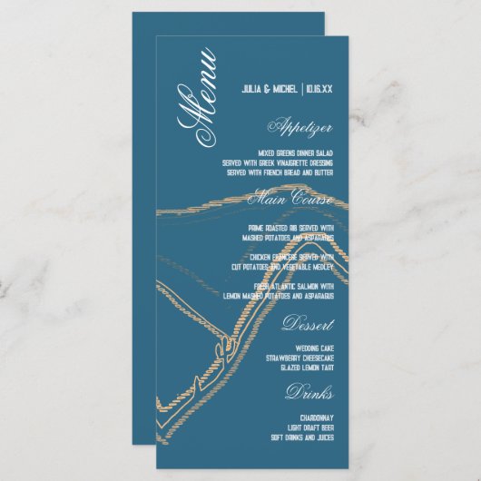 Montagne Abstraite sombre | Menu Mariage (Devant / Derrière)