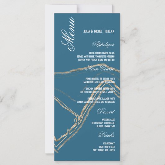 Montagne Abstraite sombre | Menu Mariage (Devant)