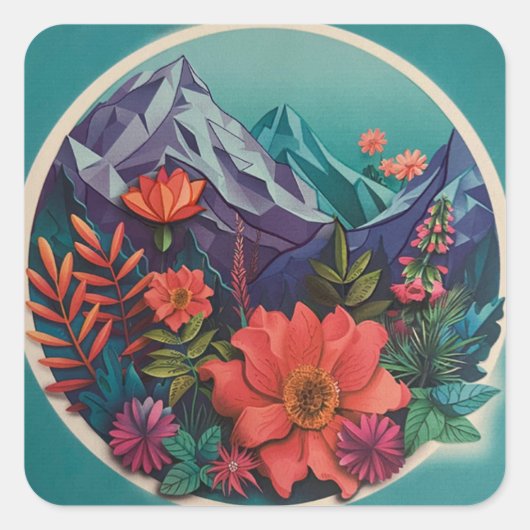 Montagne, Extérieur, Sticker Fleur Sauvage (Devant)