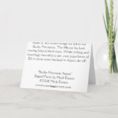 Montagne rocheuse Aspen, carte de note par la (Dos)