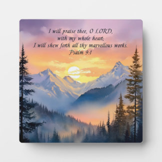 Montagne Sunset Christian Plaque
