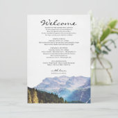Montagnes Aquarelle Mariage Programme de Bienvenue (Debout devant)