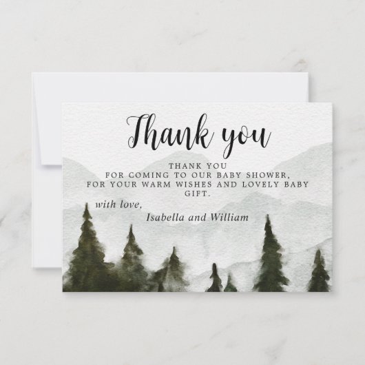 Montagnes Baby shower Merci (Devant)