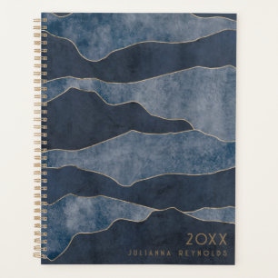 Montagnes Bleues Chic Simple avec Accents Or