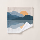 Montagnes bleues reflétées dans le lac (Gant de toilette)