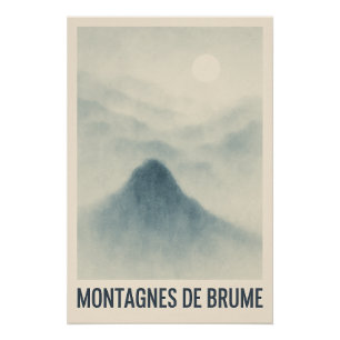 Montagnes de Brume – Affiche Paysage Onirique