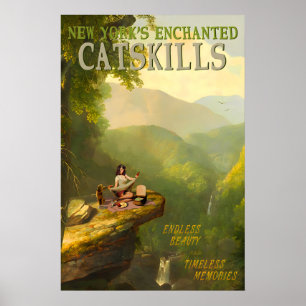 Montagnes de Catskill Poster de voyage à New York