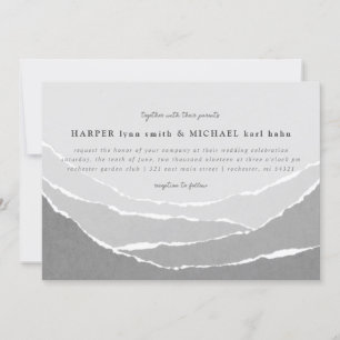 montagnes de papier déchirées faire-part de mariag