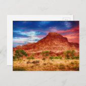 Montagnes Desert Canyons Sunset Carte Postale (Devant / Derrière)