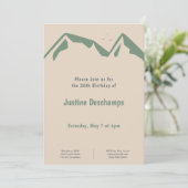 Montagnes en vert - Invitation d'anniversaire Brow (Debout devant)
