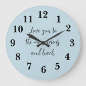 Montagnes et arrière Bleu Preppy Grosse horloge (Recto)