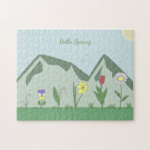 Montagnes et fleurs de printemps Puzzle paysage (Horizontal)