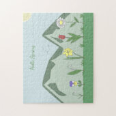 Montagnes et fleurs de printemps Puzzle paysage (Vertical)