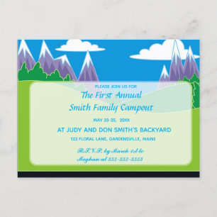 Montagnes et invitation Editable de Campout de