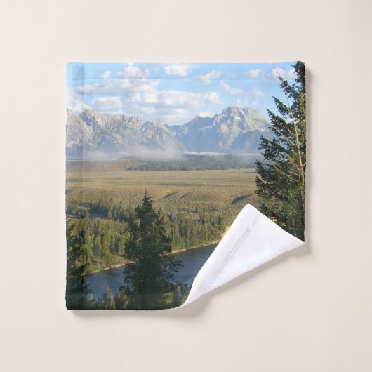 Montagnes et rivière de Jackson Hole (Gant de toilette)