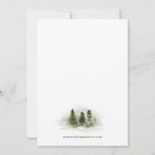 Montagnes Faire-part de mariage rustique (Dos)