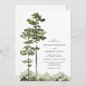 Montagnes Faire-part de mariage rustique (Devant / Derrière)