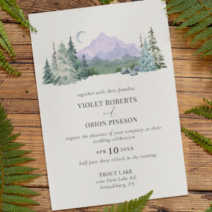 Montagnes Forêt rustique Faire-part de mariage