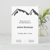 Montagnes - Invitation d'anniversaire noir et blan (Debout devant)