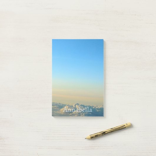 Montagnes nuageuses 4x6 Notes post-it (Sur un bureau)