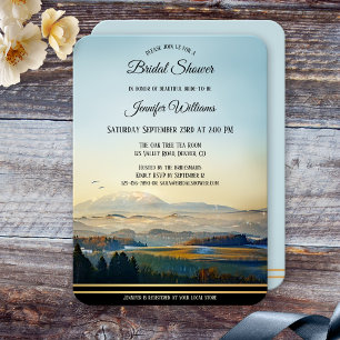 Montagnes Paysage Art Bridal Douche Invitation