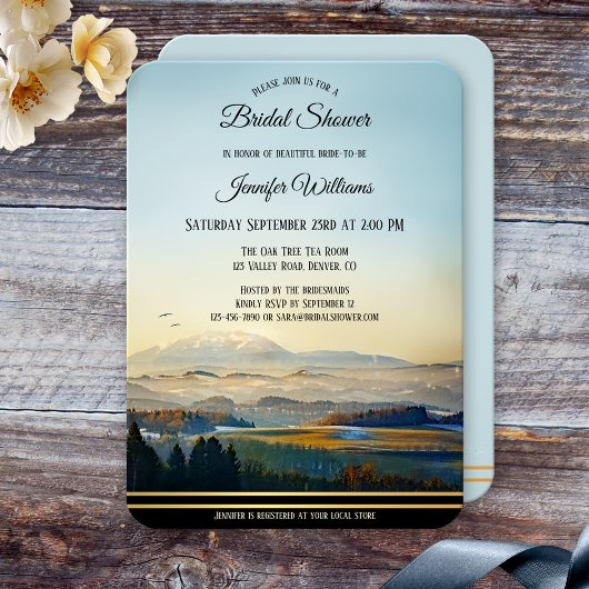 Montagnes Paysage Art Bridal Douche Invitation