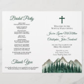 Montagnes & Pin DIY Programme de Mariage Catholiqu (Devant)