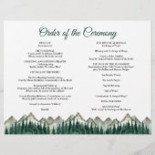 Montagnes & Pin DIY Programme de Mariage Catholiqu (Dos)