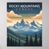 Montagnes Rocheuses - Poster Vintage voyage du Can (Devant)