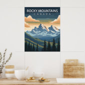 Montagnes Rocheuses - Poster Vintage voyage du Can (Cuisine)