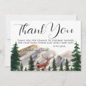 Montagnes Rustiques Cerfs Baby shower Merci (Devant)