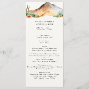 Montagnes Rustiques Menu Réception Mariage Déser