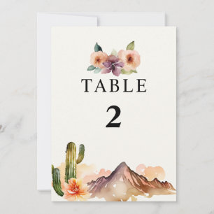 Montagnes rustiques   Numéro de table de mariage d