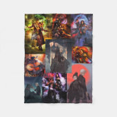 Montague & Sterke Fleece Deken - Collage (Voorkant)