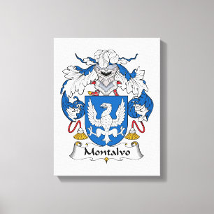 Montalvo Family Crest Canvas Afdruk