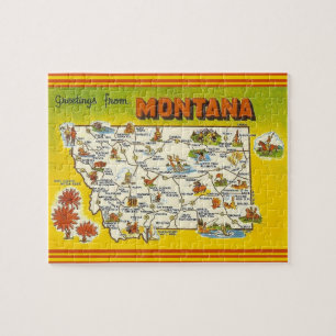 Montana 8x10 ansichtkaart kaart puzzel