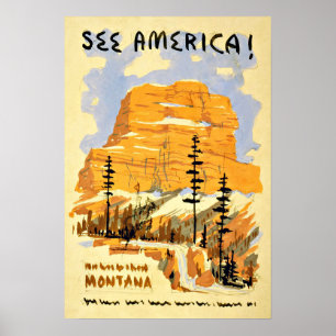 Montana America Vintage Travel Poster