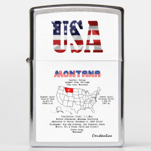 Montana American staat op een kaart en nuttige inf