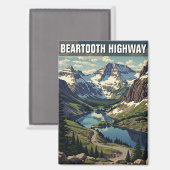Montana Beartooth Highway reizen Magneet (Voorkant / Achterkant)