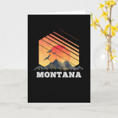 Montana Berg Zonsondergang USA Amerika Cadeaus Kaart (Gele Bloem)