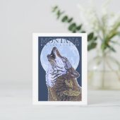 Montana - Big Sky CountryHowling Wolf Briefkaart (Staand voorkant)
