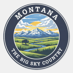 Montana Big Sky Land Ronde Sticker
