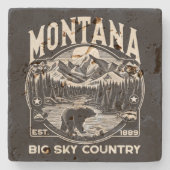 Montana Big Sky Land Stenen Onderzetter (Voorkant)